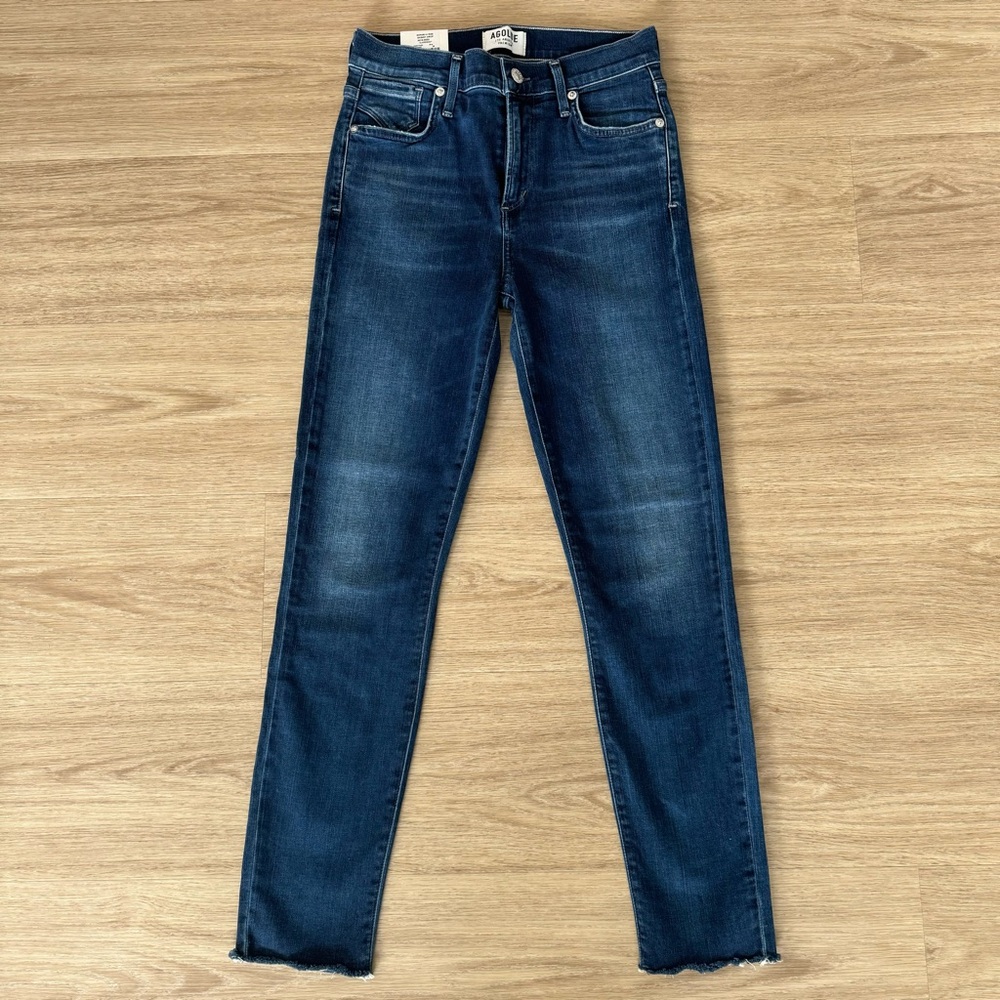 NWT agolde sophie dark blue claremont high waisted rise straight denim jeans